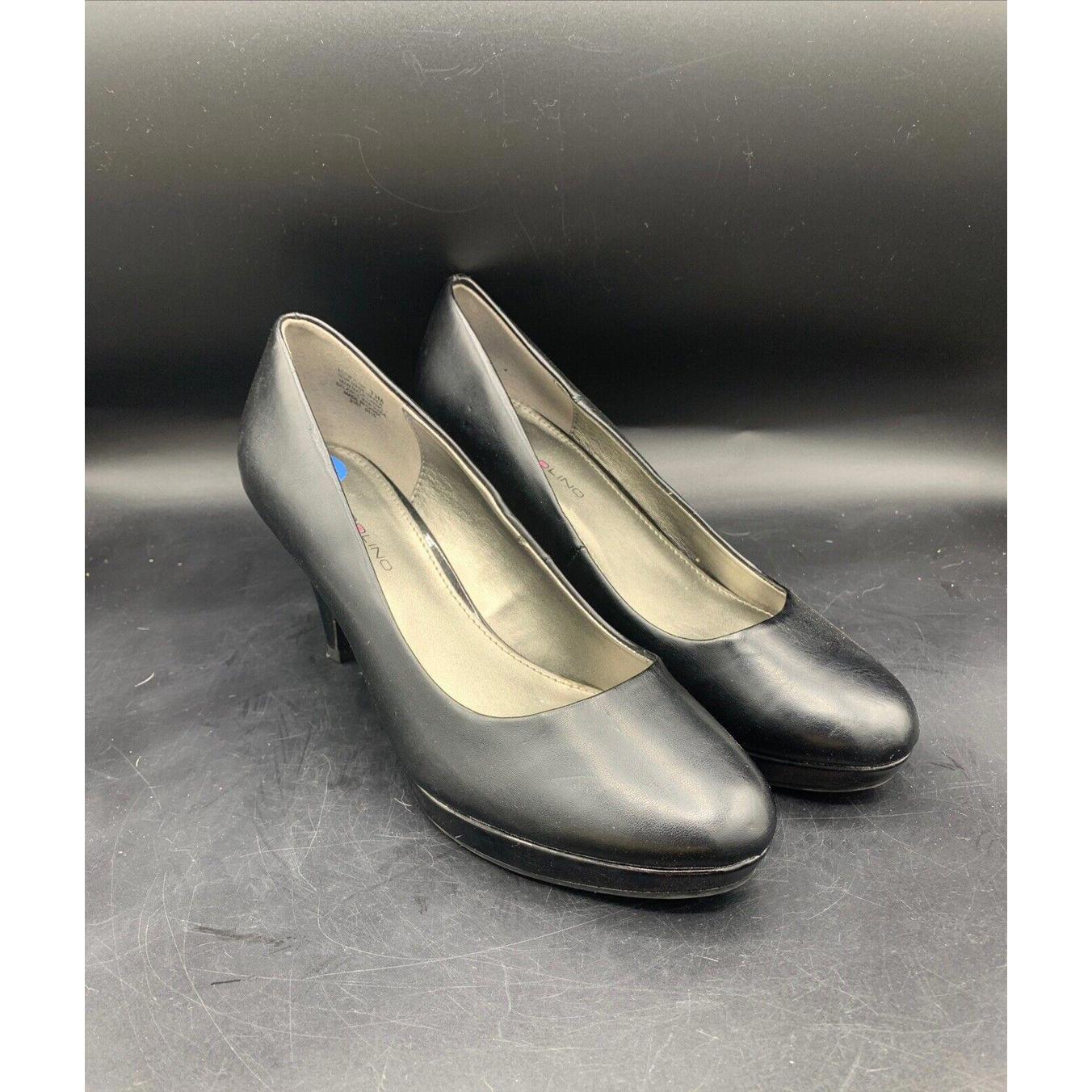 Bandolino Black Pump Heels Women Size 7.5m Almond Toe Office Casual